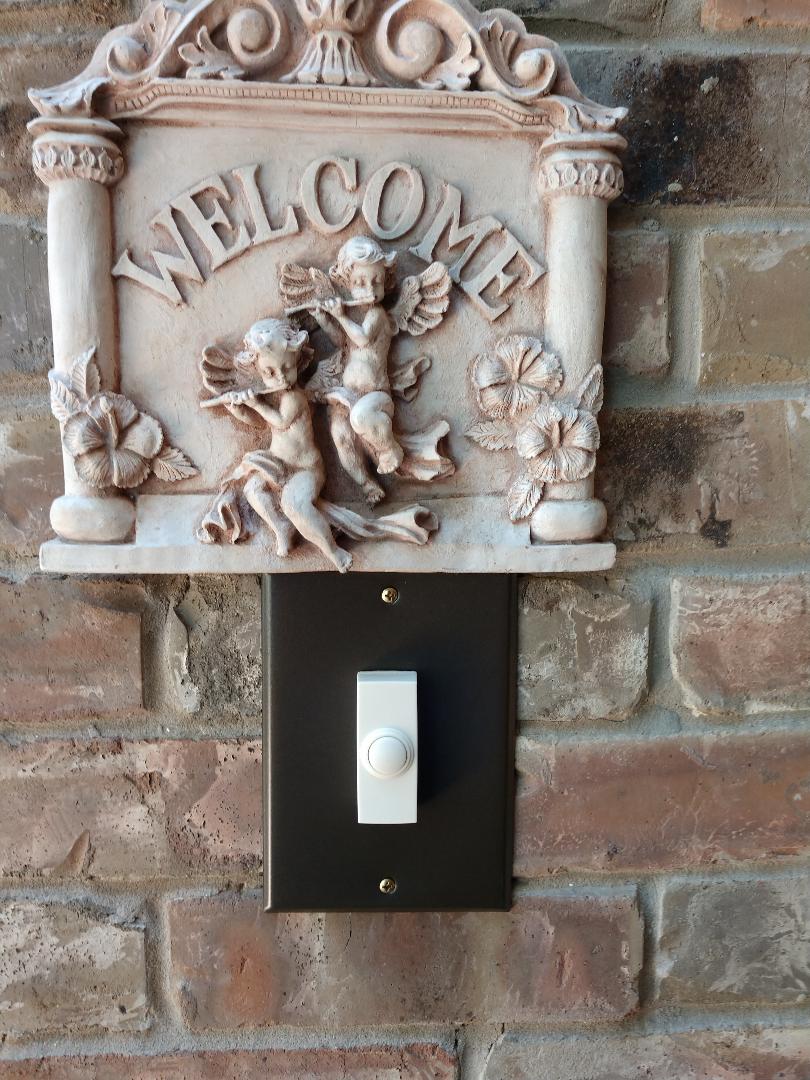 Wireless Doorbell on Black Custom Plate